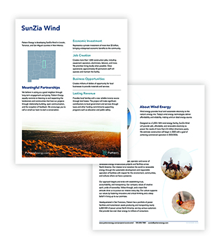PA1P-S015 - SunZia Wind  | Fact Sheet (Pack of 50)
