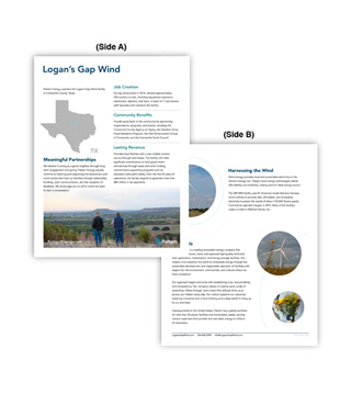 Logan's Gap Wind | Fact Sheet (Pack of 50)