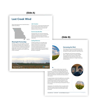 Lost Creek Wind | Fact Sheet (Pack of 50)