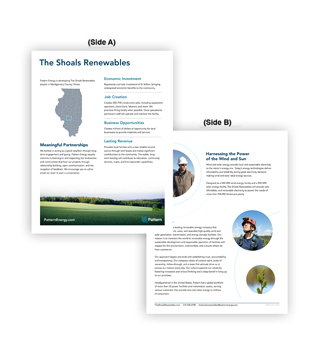 The Shoals Renewables | Fact Sheet (Pack of 50)